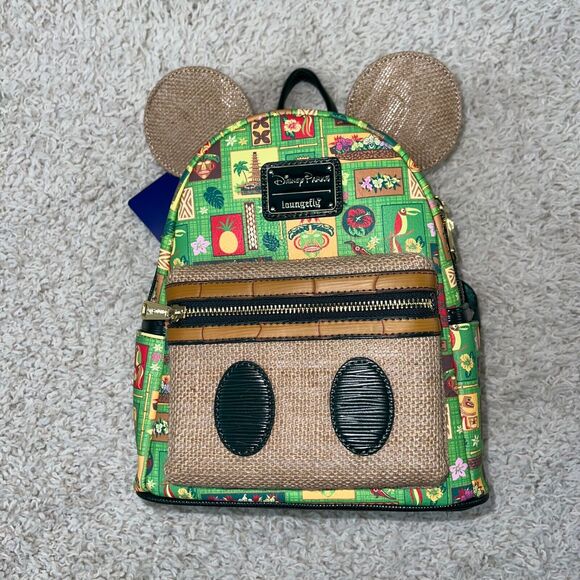 NEW Enchanted Tiki Room Mickey Main Attraction Loungefly Mini Backpack Disney - Picture 1 of 7
